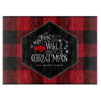 Wild Wonderful Christmas Red Buffalo Plaid ID604 Cutting Board