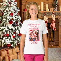 Family Christmas Name And Photo Daughter White  T-Shirt