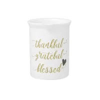 thankful grateful blessed thanksgiving holiday pitcher