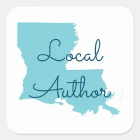 Custom Colors Louisiana Local Author Square Sticker