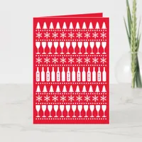 Wine Drinker Funny Ugly Christmas Sweater Holiday Card