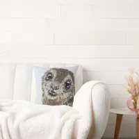 Cute Seal Pup Portrait Acrylic  Throw Pillow