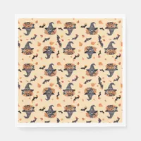 Cute Cats Bats & Pumpkins Halloween Napkins