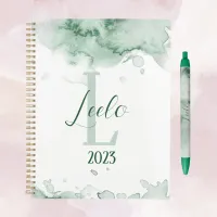 Green Beautiful Watercolor Personalized Daily Planner