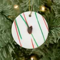 Frosted Christmas Donut Ceramic Ornament
