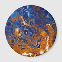 Blue and Copper Abstract Modern Art     Magnet