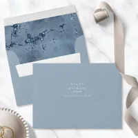 Stone Glitter Wedding Dusty Blue ID647 Envelope