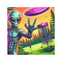 Alien Disc Golf Pin Basket Metal Print