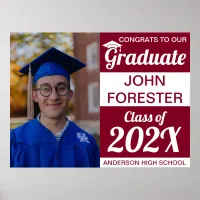 18" x 24" Photo Graduation Red Paper Poster