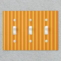 Rustic Country-Style Thin Orange Stripes Light Switch Cover