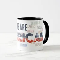 Melting Pot "AMERICAN" with Flag Font - Unity  Mug