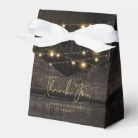 String Lights on Wood Thank You ID525 Favor Boxes