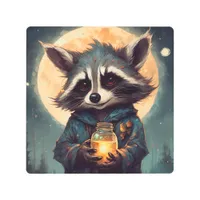 Adorable Raccoon With a Magic Potion Metal Print