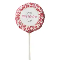 Pink Chic Doodle Modern Script 40 & Fabulous Chocolate Covered Oreo Pop