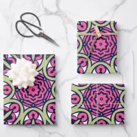 Abstract Holiday Cheer: Seamless Festive Wrapping Paper Sheets
