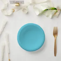 Modern coastal aqua solid paper bowls