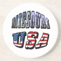 Missouri Picture and USA Text Drink Coaster