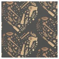 Copper Salon Heart Logo Hair Stylist Fabric