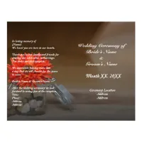 Budget Orange Flower in Mason Jar Wedding Program Flyer