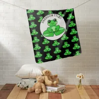 Personalized Frog Themed  Baby Blanket