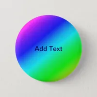 Diagonal Rainbow Gradient Blue to Green Pinback Button