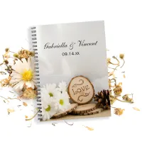 Rustic White Daisies Woodland Wedding Notebook