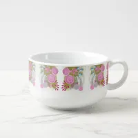 Modern Abstract Floral Soup Mug