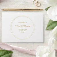 Elegant Gold Floral Minimalist Wedding Invitation Envelope