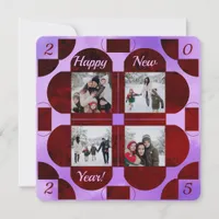 2025 Geometric frames - 4 photos happy new year Holiday Card