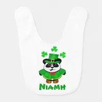 St Patricks Day Cute Bear Baby Bib