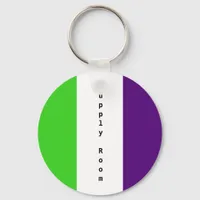 [Purple and Green] Striped Color-Block Keychain