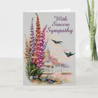 Sincere Sympathy Vintage Cowbell Flowers and Birds Card