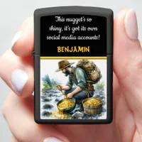 Gold panning adventure at the river's edge zippo lighter