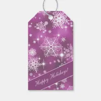 Prettiest Snowflakes Pattern Orchid Pink ID846 Gift Tags
