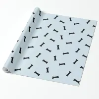 Blue and Black Dog Bones Pet Gift Wrap