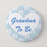 Grandma to Be Baby Shower Button Blue