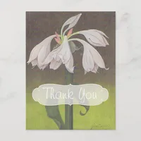 White Floral Thank You Postcard