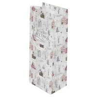 Cozy Home Christmas Pink ID985 Wine Gift Bag