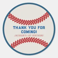 Rookie of the Year 1st Birthday Baseball Classic Round Sticker