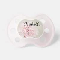 Personalized Pink Floral Baby Pacifier with Name