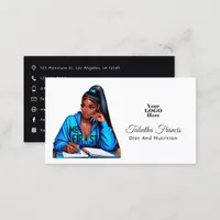 Bold Afro Black Woman Empowerment Design Business Card