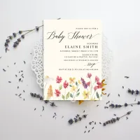 Budget Boho Wildflowers Baby Shower Invitations