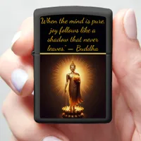 Serene Golden Buddha wisdom, Zippo Lighter