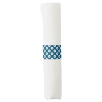 Whimsical Polka-Dotted Dark Blue and White Napkin Bands