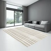 12x9 Brown Abstract Stripes Modern Indoor Rug