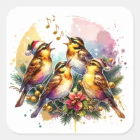 Four Calling Birds | Twelve Days of Christmas Square Sticker