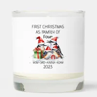 First Christmas Family of Four Woodpeckers Birds Scented Candle