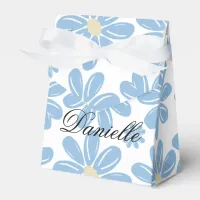 Blue Floral Pattern - Personalized Favor Box