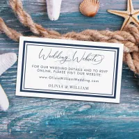 Nautical Navy White Anchor Wedding Website Enclosure Card