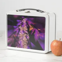 Purple fantasy - modern fractal  metal lunch box